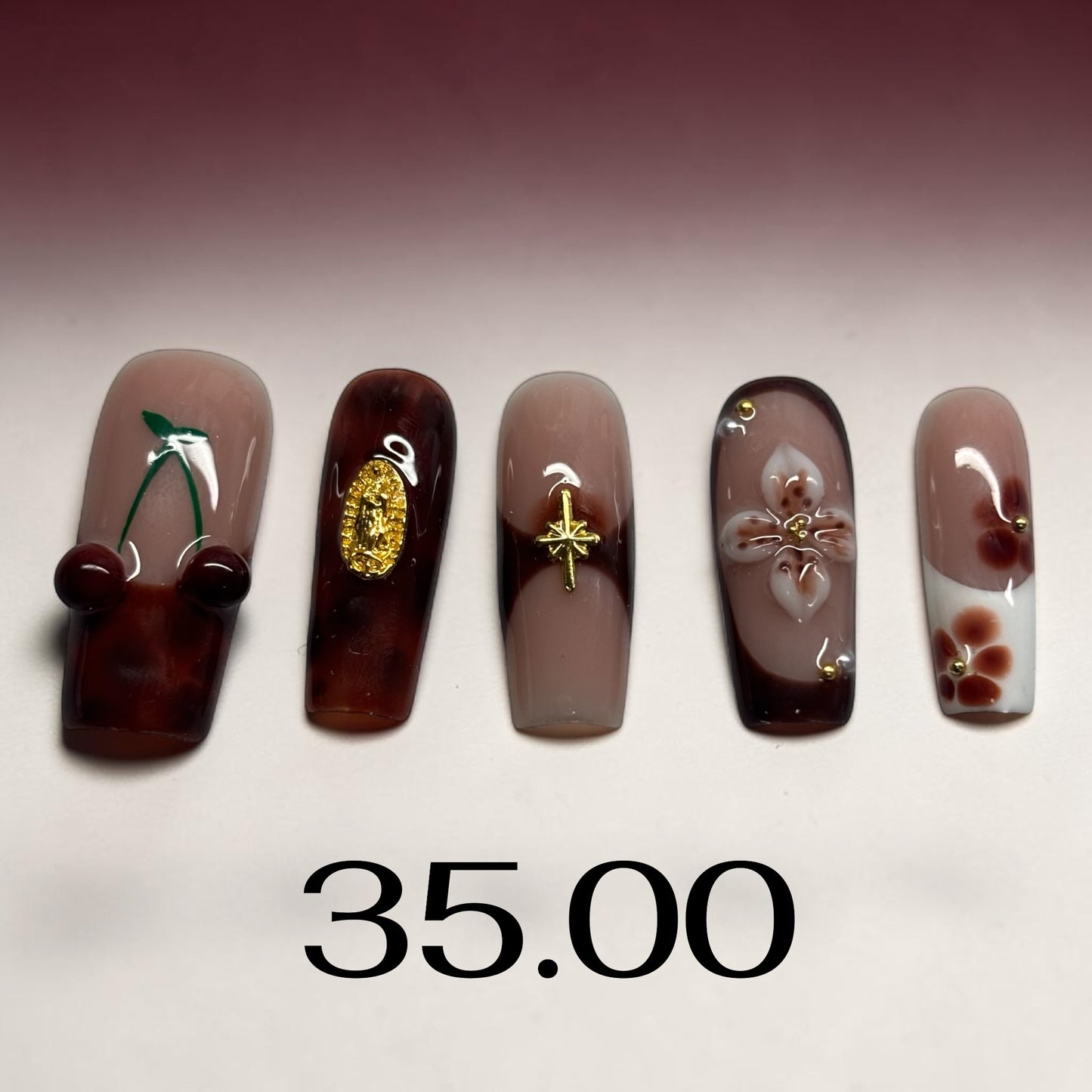 Coconut Acrylic Press on Nail Set