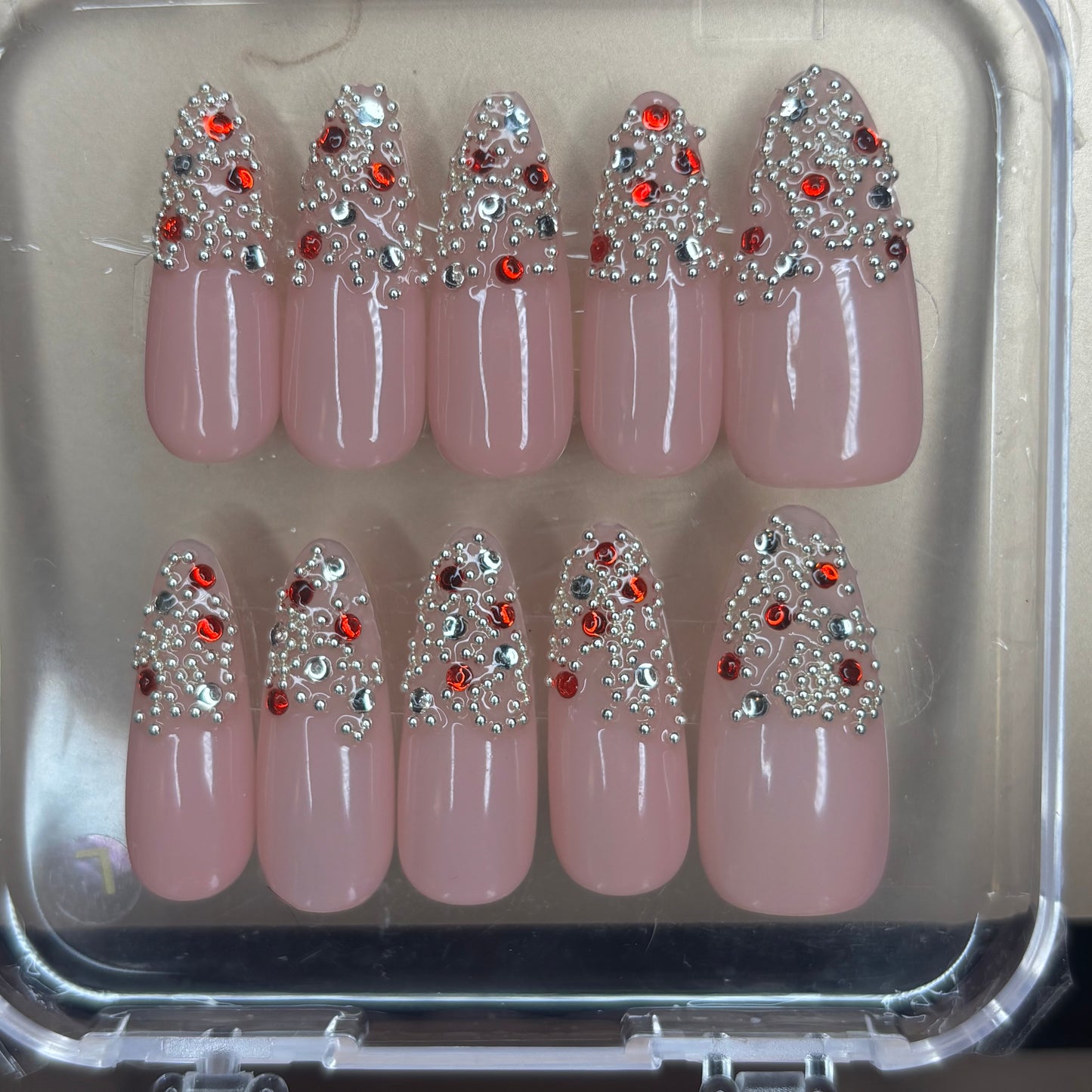 Rhinestone Acrylic Press on Nails