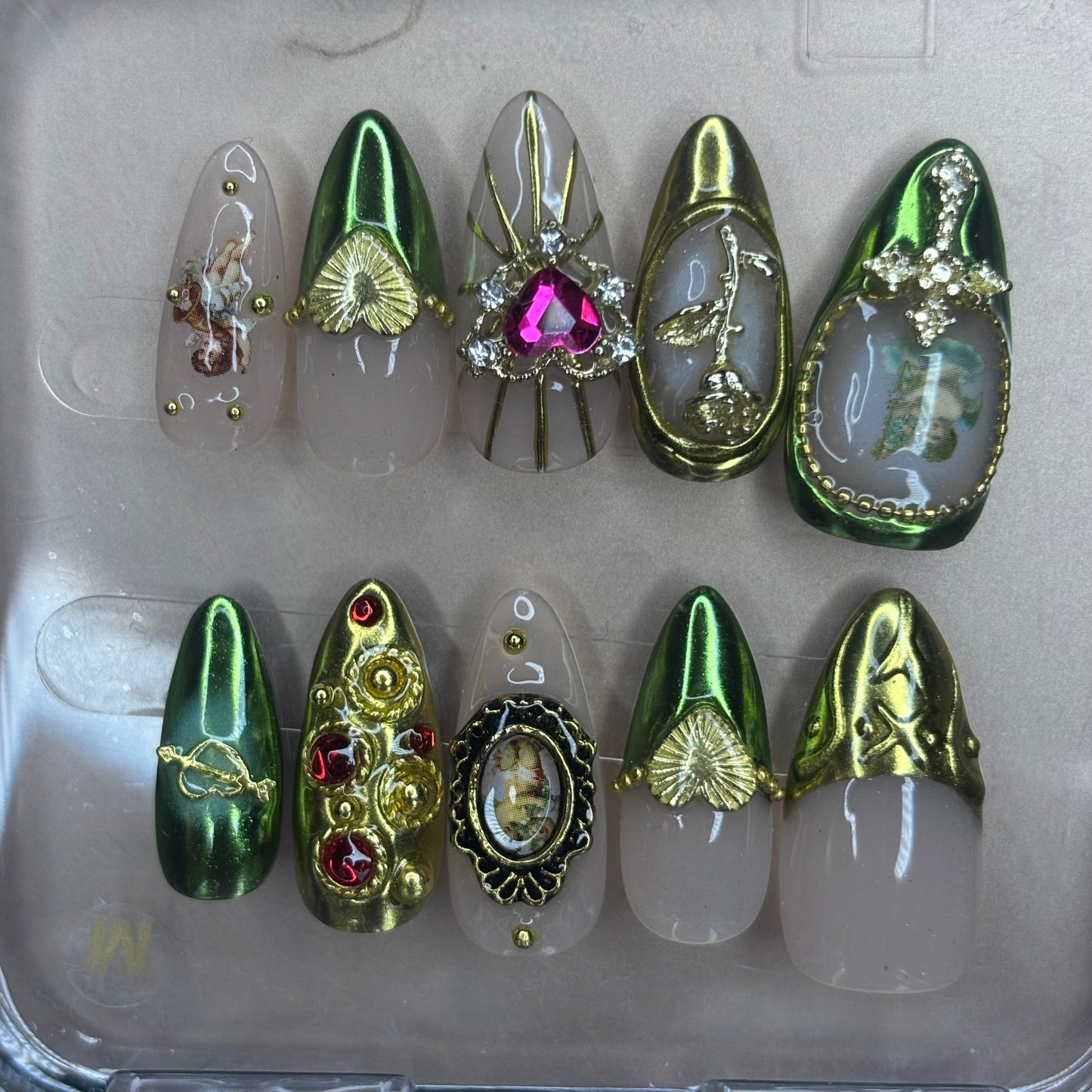 Green Acrylic Press on Nails