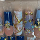 Blue and Gold Acrylic Press on Nails