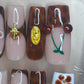 Brown Acrylic Press on Nail Set