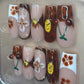 Brown Acrylic Press on Nail Set